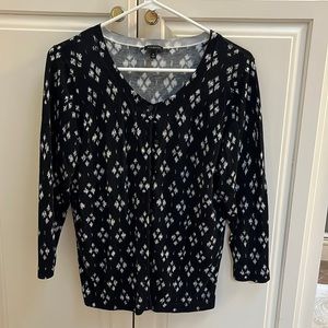 Talbots cardigan medium black and white sweater